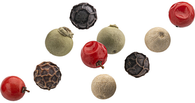 Mixed peppercorns isolated