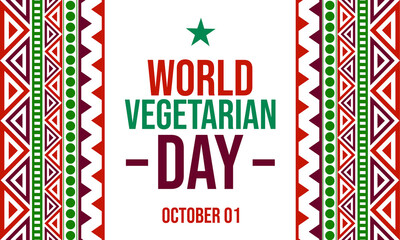 World Vegetarian Day October celebration poster promoting healthy lifestyle and plant based food