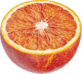 Slice of blood orange isolated