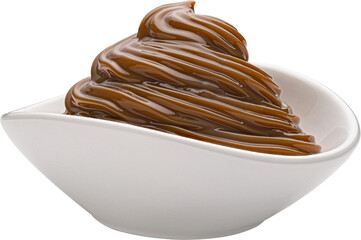 Boiled condensed milk, caramel cream isolated