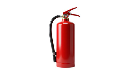 Fototapeta premium Red fire extinguisher on black shows safety equipment for emergency planning, product presentation.