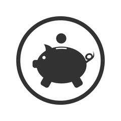 Piggy bank icon isolated on transparent background