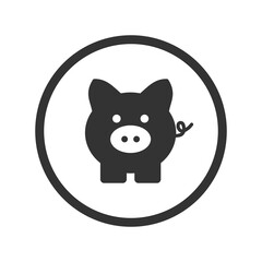 Piggy bank icon isolated on transparent background
