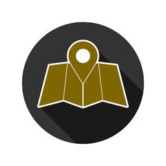 Location with map icon isolated on transparent background