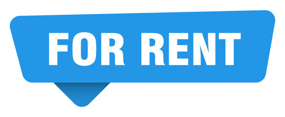 for rent sticker. for rent blue sign isolated on transpatent background
