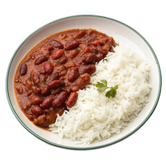 Rajma Chawal isolated on transparent background  

