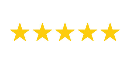 5 yellow stars customer feedback concept, five yellow stars rating review, top quality, yellow rating stars icon, five yellow star sign, yellow rating symbol vector