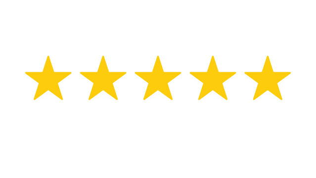 5 yellow stars customer feedback concept, five yellow stars rating review, top quality, yellow rating stars icon, five yellow star sign, yellow rating symbol vector