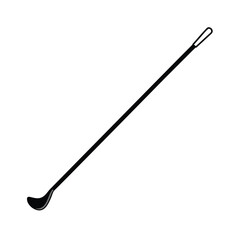 Simple black silhouette of a golf club on a white background
