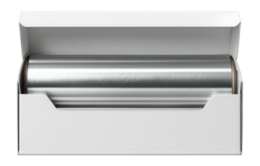 Aluminum foil wrap roll, boxed with cutting edge