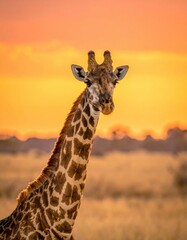 Obraz premium Giraffe at sunrise