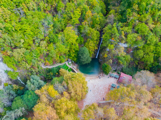 Aerial view of Sinop Erfelek Waterfall.