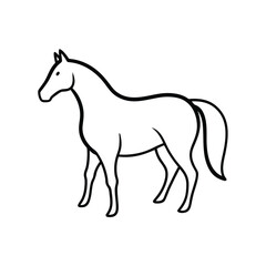 Minimalist black horse silhouette on a clean white background