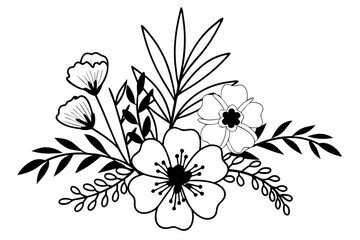 black and white flowers