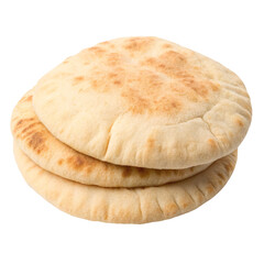 Pita bread mediterranean food isolated on transparent background  
