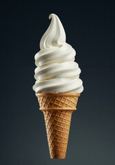 ice cream cone on dark background .Generative AI