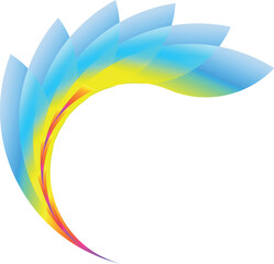 Colorful Abstract Swirl Vector Illustration with Transparent Background for Graphic Design
