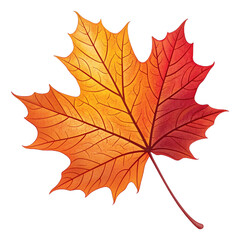 Obraz premium Autumn Maple Leaf with Orange and Red Shades Realistic Vector PNG. Perfect for seasonal designs, fall-themed artwork, greeting cards, invitations, scrapbooking, and digital illustration projects.