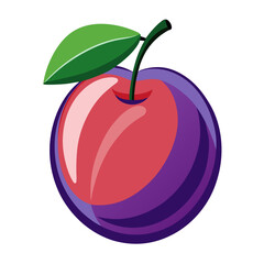 aprium fruit silhouette on white background