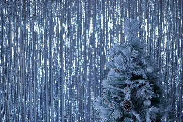 The Christmas tree. A banner for celebrating Christmas with an empty space