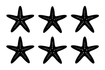 starfish icon set,set of starfish simple silhouette vector