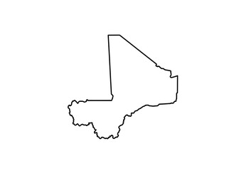 Outlined shape representing the geographical borders of the country of Mali