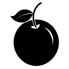 beach-plum-fruit-silhouette--on-white-background