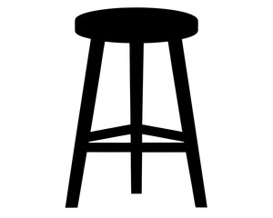 stool seat silhouette,bar stool  black silhouette vector