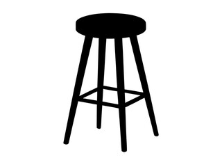 stool seat silhouette,bar stool  black silhouette vector