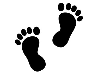 footprints  icon,black footprints  black silhouette vector