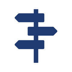 Obraz premium Signpost Icon Vector Illustration Blue Version