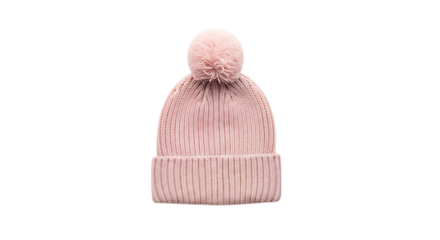 Minimal Studio Shot of Pink Knitted Beanie