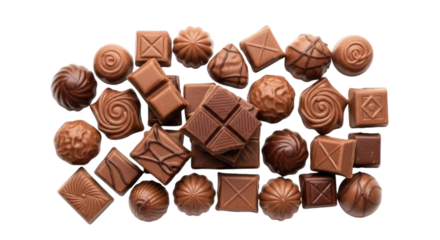 Assortment of Chocolate Candies Isolated Transparent PNG