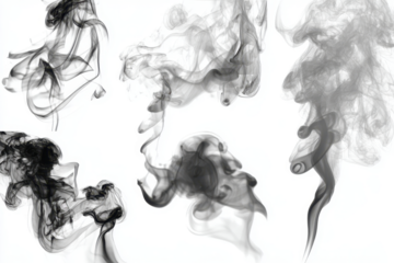 set bundle white grey smoke vapor fume swirls and shapes texture PNG transparent background isolated graphic resource