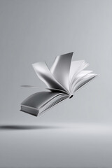 공중에 떠 있는 열린 책