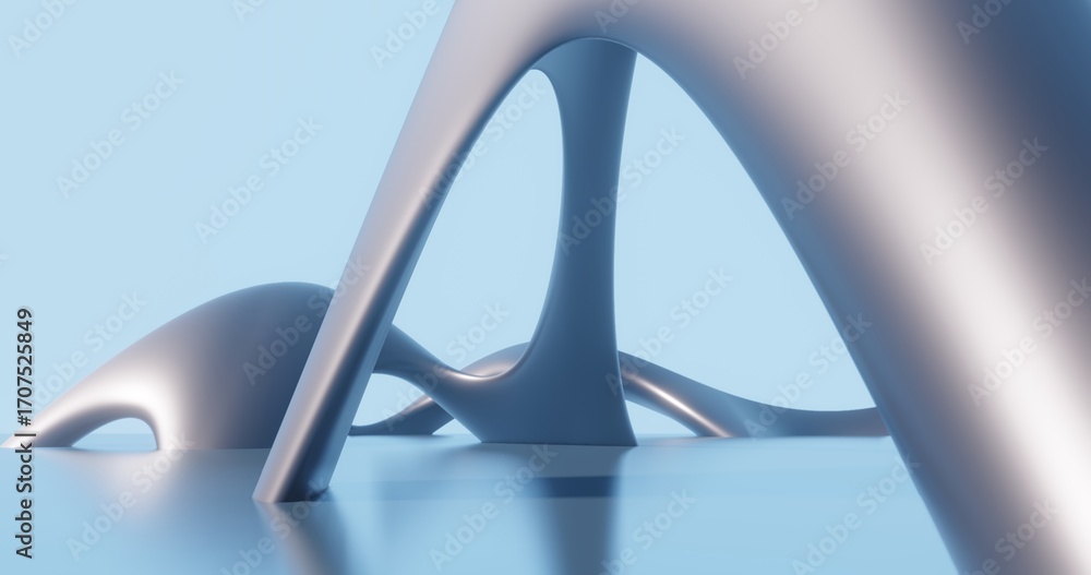 Aufkleber futuristic architecture background bionic pattern in design 3d render