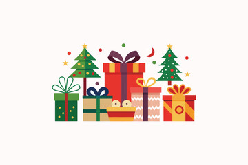 Fototapeta premium christmas tree with gifts