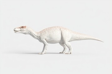 Obraz premium Majestic dinosaur in profile on light background for educational use