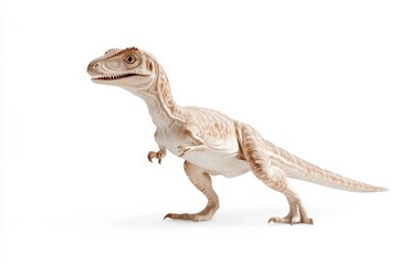 Naklejka premium Realistic dinosaur illustration of velociraptor in white background for prehistoric theme