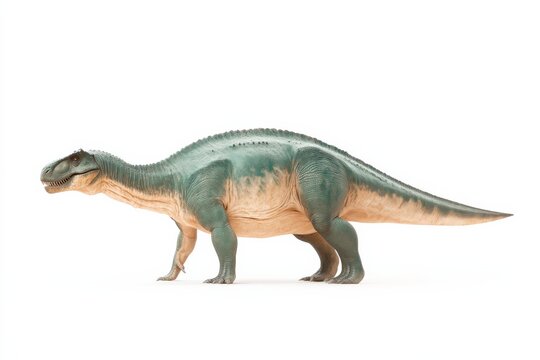 Majestic dinosaur on white background for educational and design use