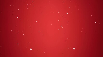Minimalist red Christmas background with falling snowflakes animation, perfect for holiday, festive, seasonal and Christmas celebration designs - Powered by Adobe
