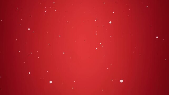 Minimalist red Christmas background with falling snowflakes animation, perfect for holiday, festive, seasonal and Christmas celebration designs - Powered by Adobe