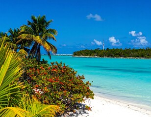 Tropical beach scene with vibrant colors (1)