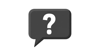Question mark in speech bubble isolated on white background is a symbol of uncertainty and inquiry