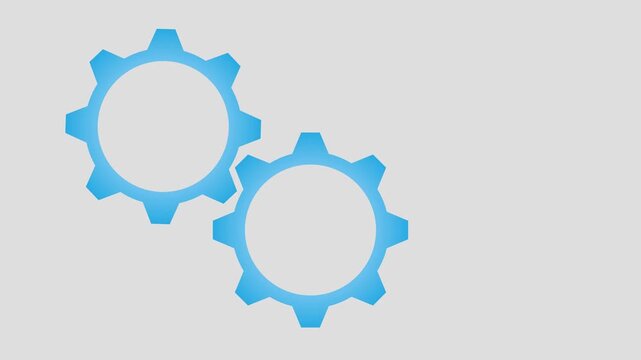 Business process workflow blue gear infographic 3 steps template animation.  Animated blank diagram visualization. Process layout empty design element. Motion graphics