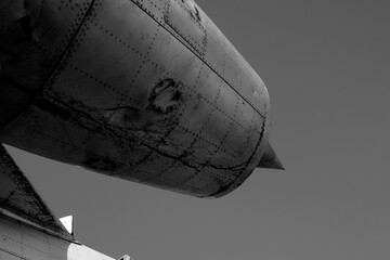 Detail of an old abandoned military plane	