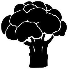 food illustration broccoli silhouette vegetable logo vegetarian icon healthy outline fresh diet nutrition ingredient green vitamin vegan cooking organic shape vegetables vector graphic background