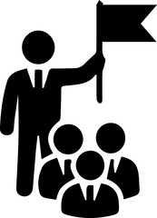 Business Leadership and Teamwork Icon – Vector Illustration