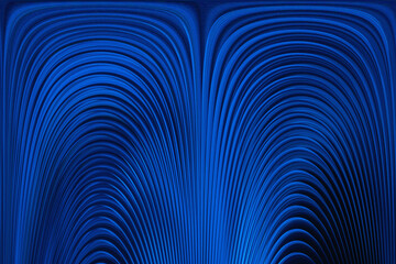 Abstract blue arch pattern with dark background creating a symmetrical design