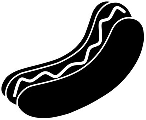 hotdog illustration food silhouette snack logo sausage icon meal outline fast sandwich dog fast food food mustard meat american hot shape with vector graphic background